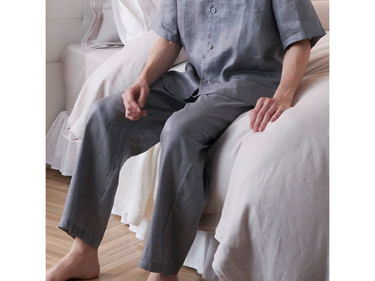 LINEN SHORT SLEEVE PAJAMA MENS_2