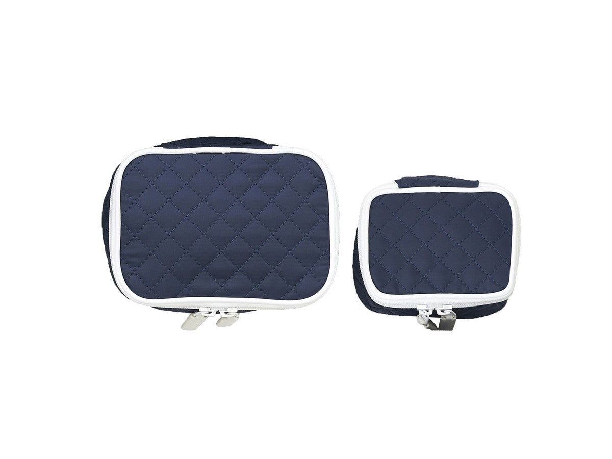 DIAMOND QUILT POUCH SET OF 2