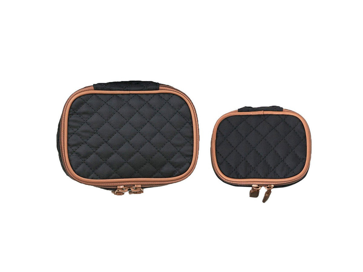 DIAMOND QUILT POUCH SET OF 2