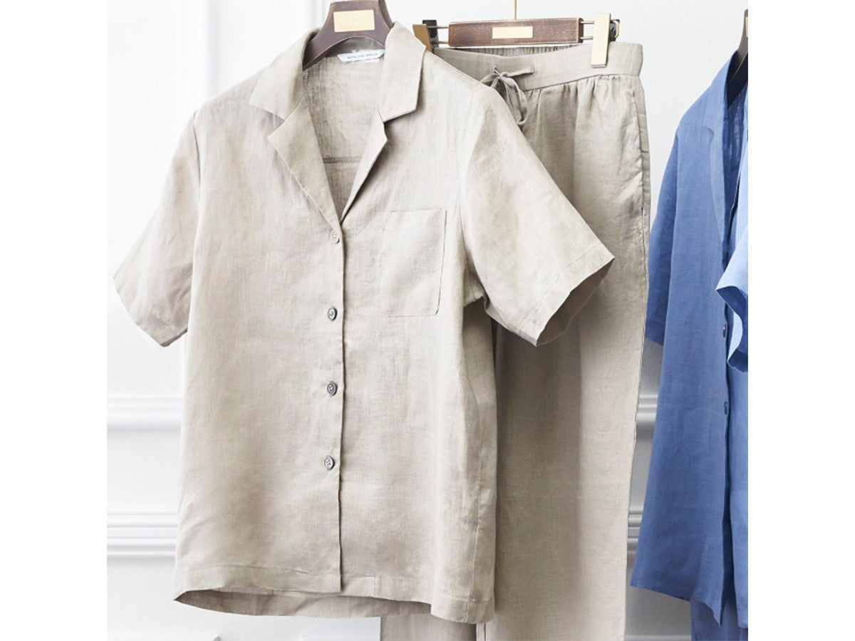 LINEN SHORT SLEEVE PAJAMA LADIES