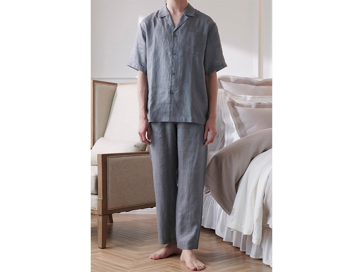 LINEN SHORT SLEEVE PAJAMA MENS_3