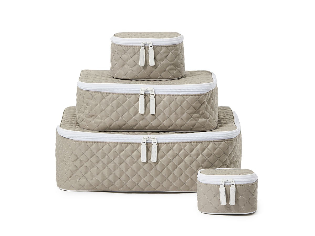 DIAMOND QUILT POUCH SET OF 4