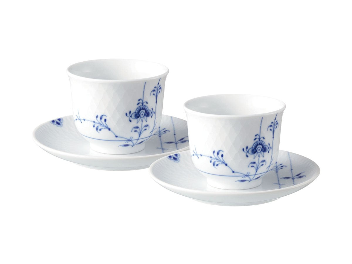 BLUE PALMETTE PAIR TEA SET