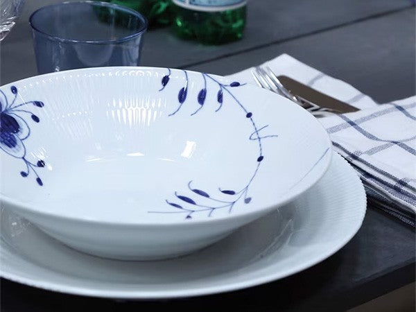 BLUE FLUTED MEGA DEEP PLATE 24