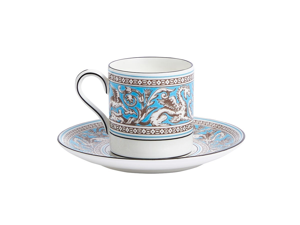 FLORENTINE TURQUOISE COFFEE CUP & SAUCER