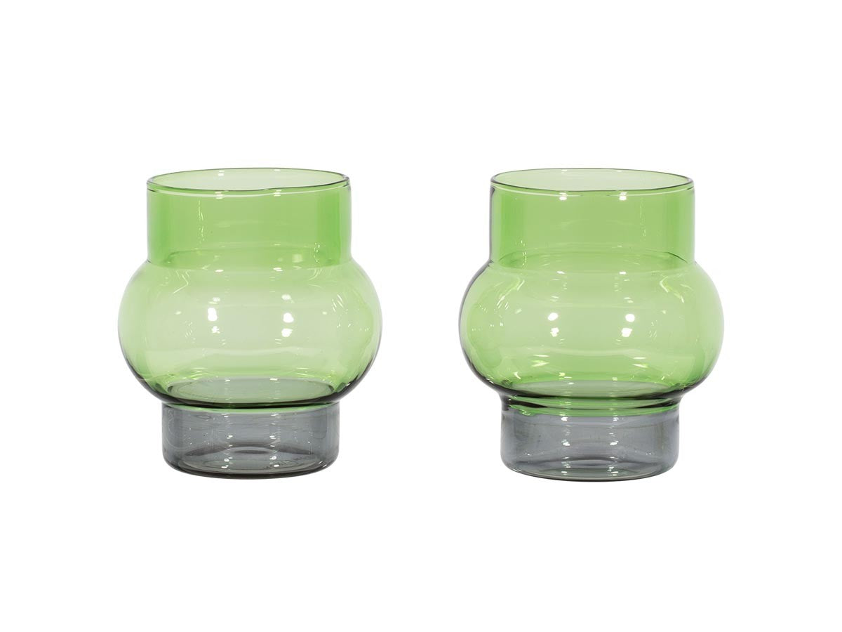 BUMP SHORT GLASS 2P GREEN