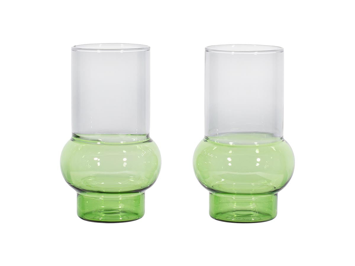 BUMP TALL GLASS 2P GREEN